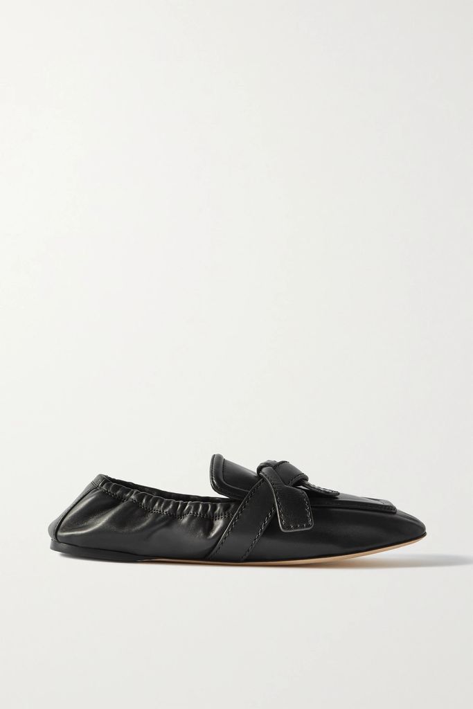 Gate Knotted Leather Loafers - Black