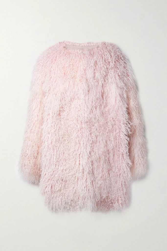 Shearling Coat - Pastel pink