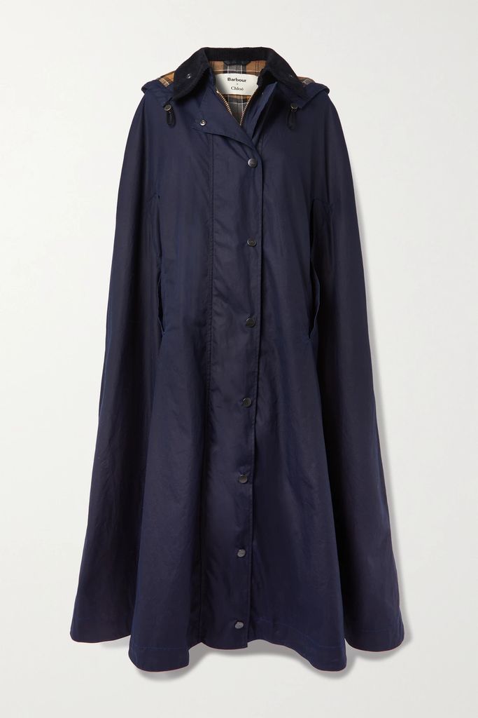 + Barbour Waxed-cotton Cape - Navy