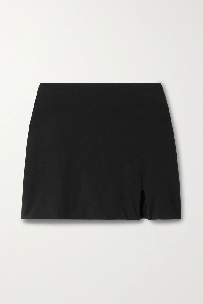 Cora Layered Cotton-jersey Shorts - Black