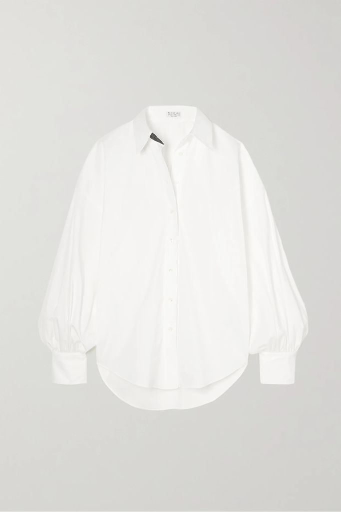 Cotton-blend Poplin Shirt - White