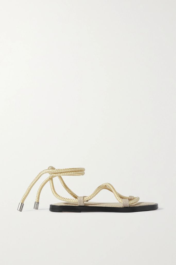 Infinity Rope And Leather Sandals - Black