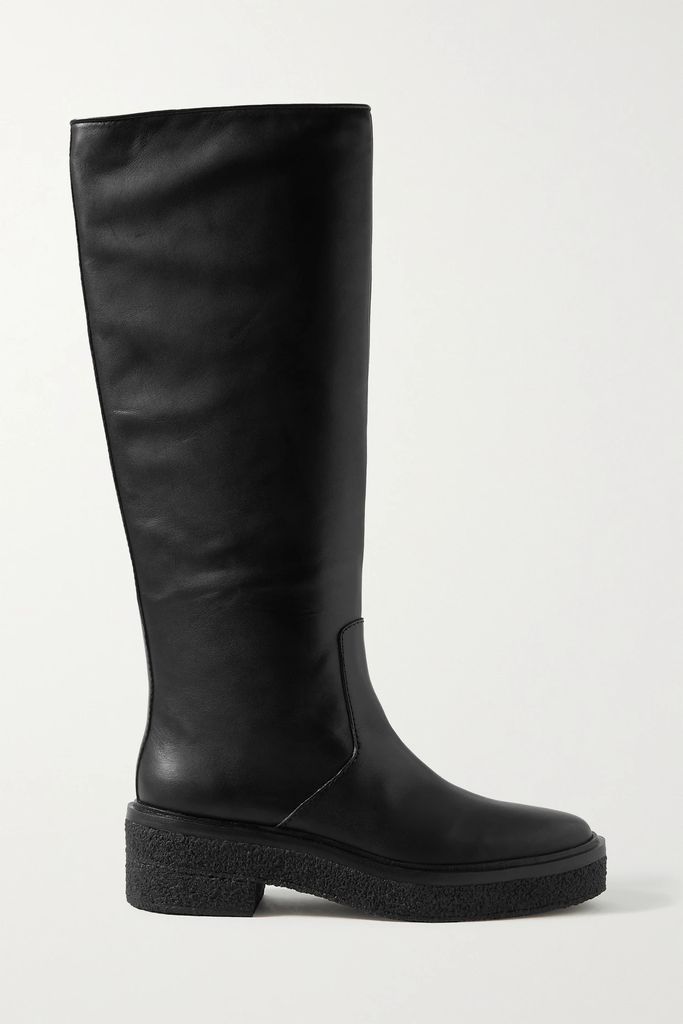 Collins Leather Knee Boots - Black