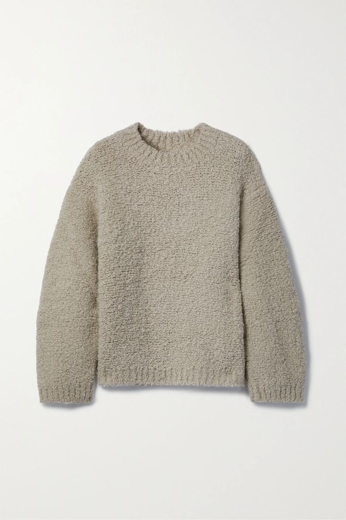 Astrakhan Alpaca And Wool-blend Sweater - Light gray