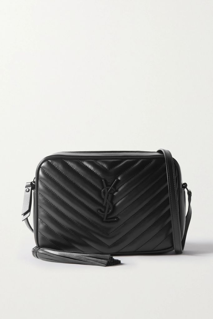 Lou Medium Quilted Leather Shoulder Bag - Black