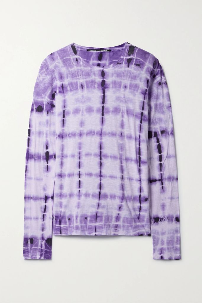 Tie-dyed Cotton-jersey Top - Purple