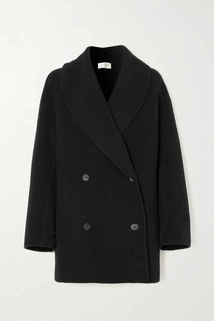 Polli Double-breasted Wool And Cashmere-blend Coat - Black