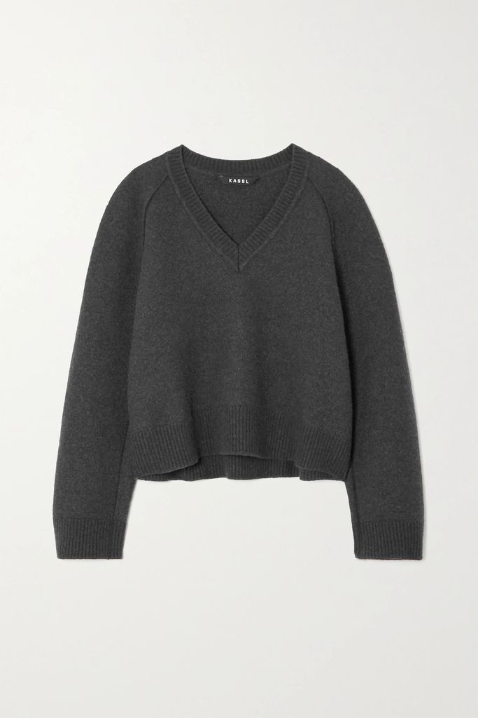 Oversized Knitted Sweater - Dark gray