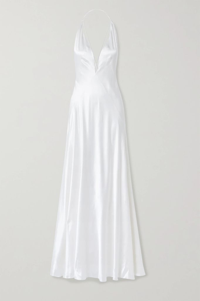 Alexandra Silk-satin Gown - White