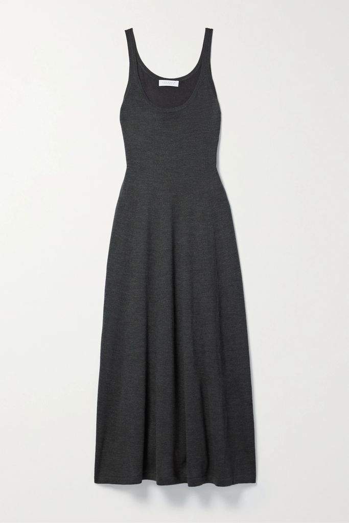 Kallie Wool And Silk-blend Jersey Maxi Dress - Black