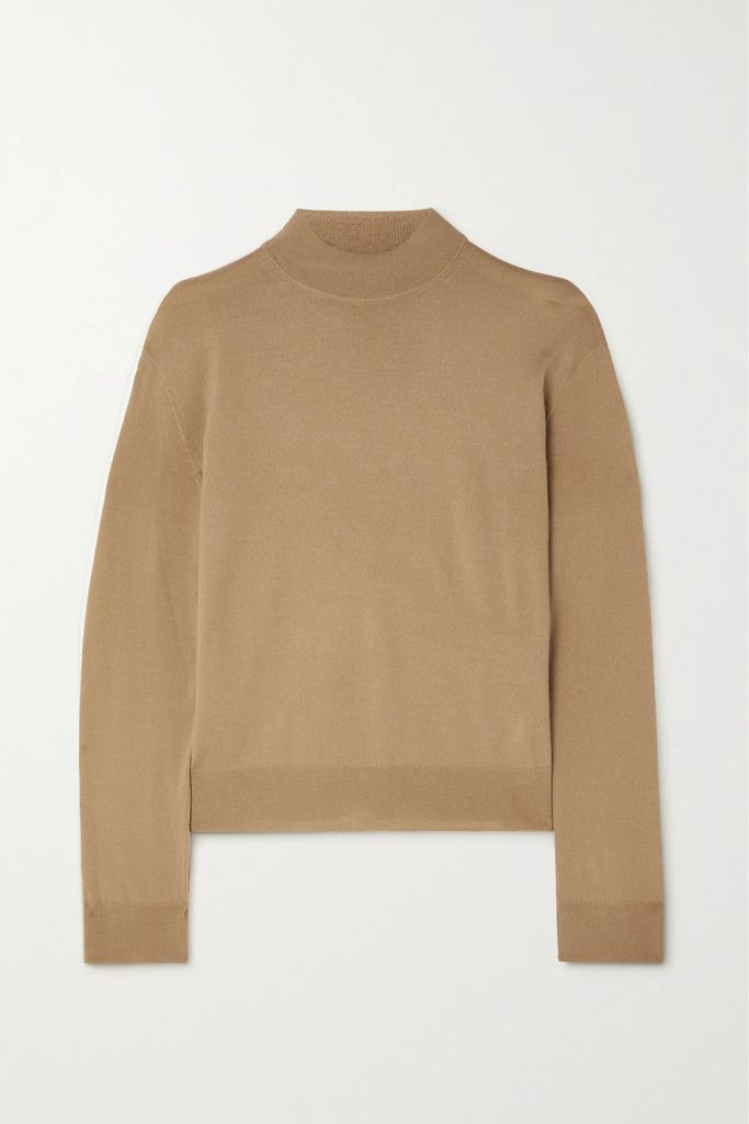 Merino Wool Turtleneck Sweater - Sand