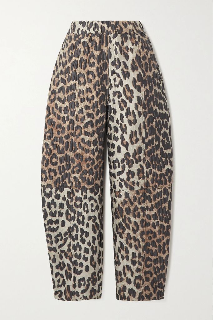 + Net Sustain Recycled Leopard Jacquard-knit Tapered Pants - Leopard print