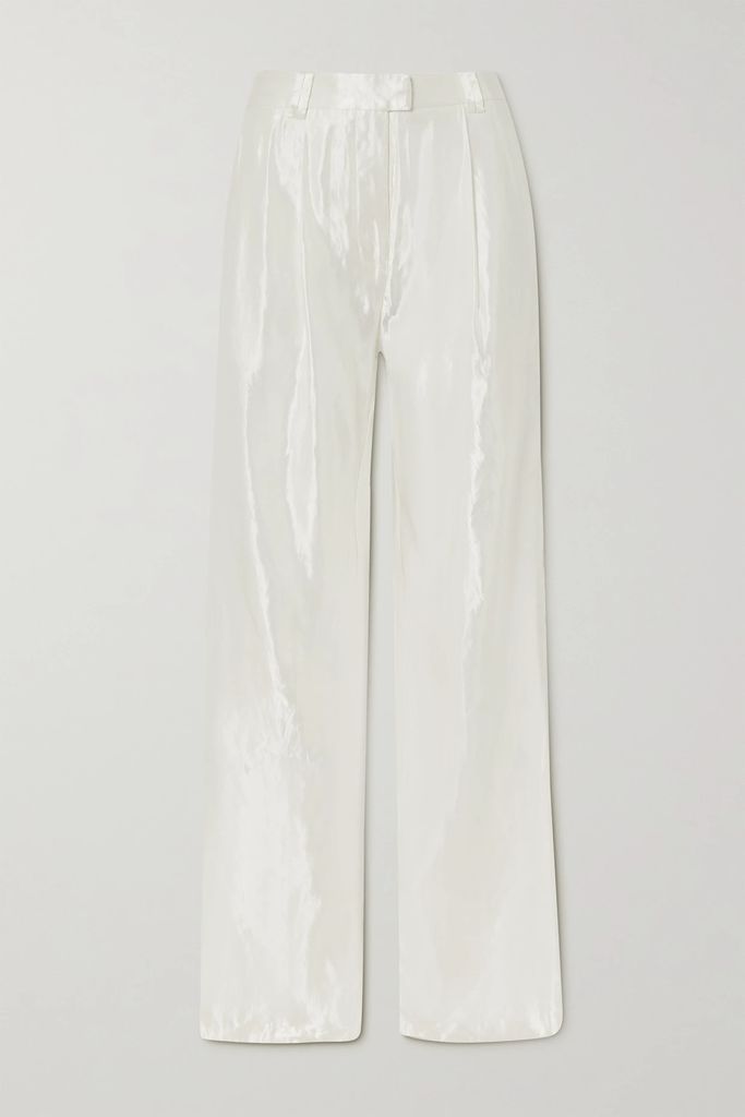 Gracious Linen-blend Wide-leg Pants - Ivory