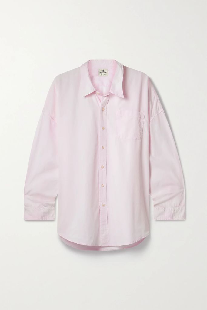 Oversized Cotton-poplin Shirt - Baby pink