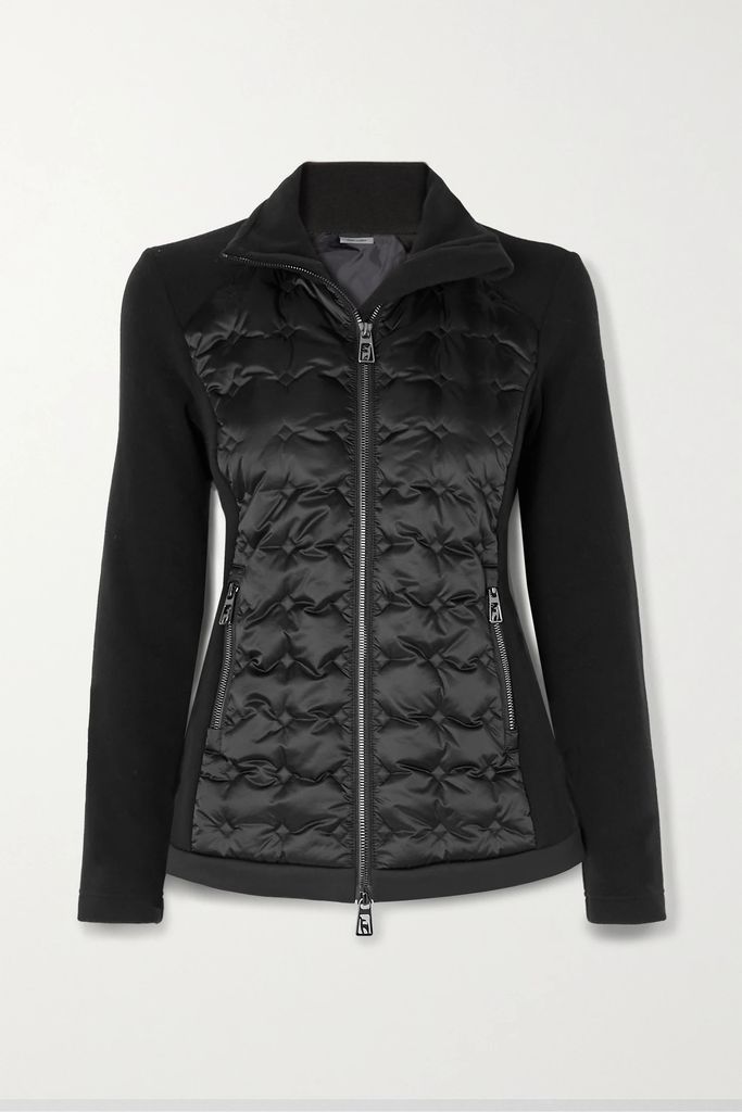 Linda Quilted Shell And Stretch-jersey Jacket - Black