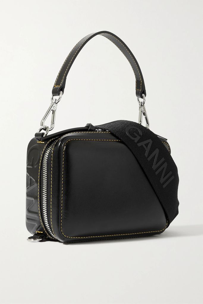 Banner Recycled-leather Bag - Black