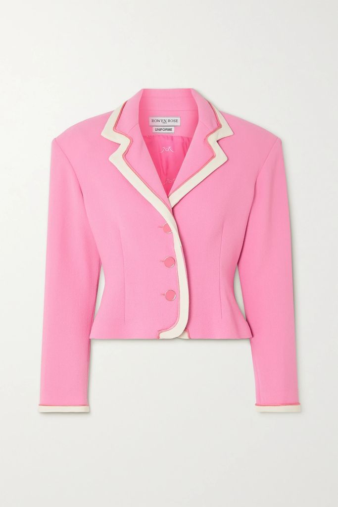 Two-tone Wool-crepe Blazer - Pink