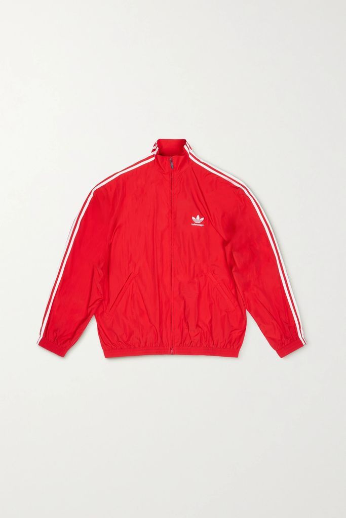 + Adidas Striped Shell Track Jacket - Red