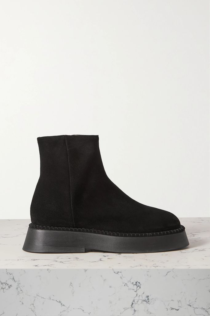 Rosa Suede Ankle Boots - Black