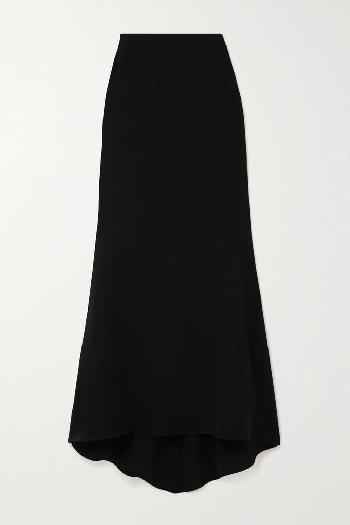 Silk-cady Maxi Skirt - Black