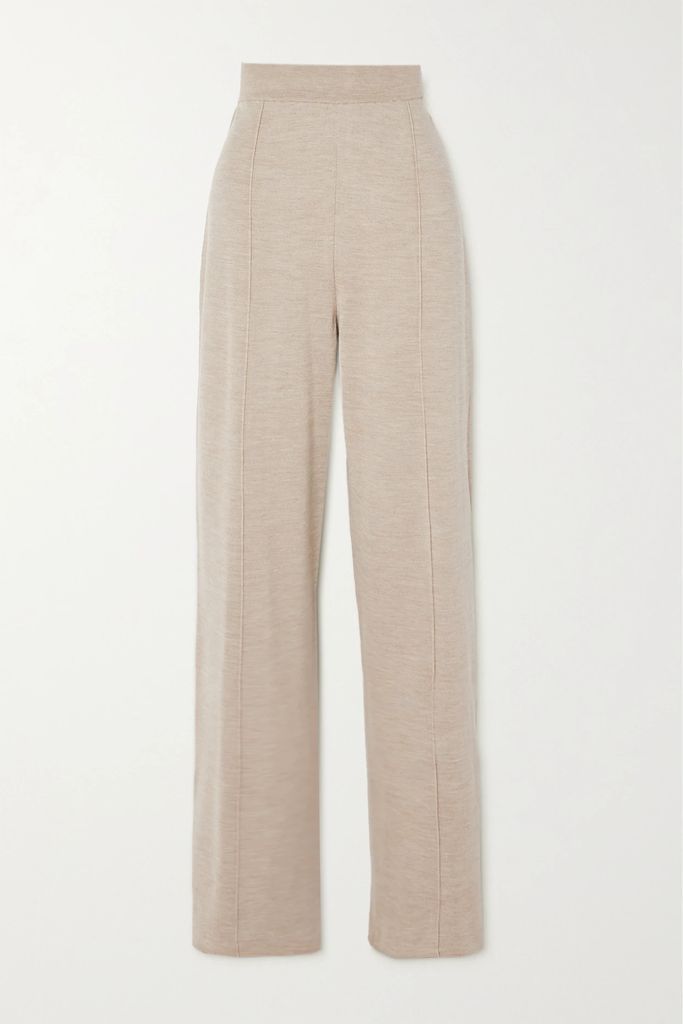 Egle Stretch Wool, Silk And Cashmere-blend Straight-leg Pants - Beige