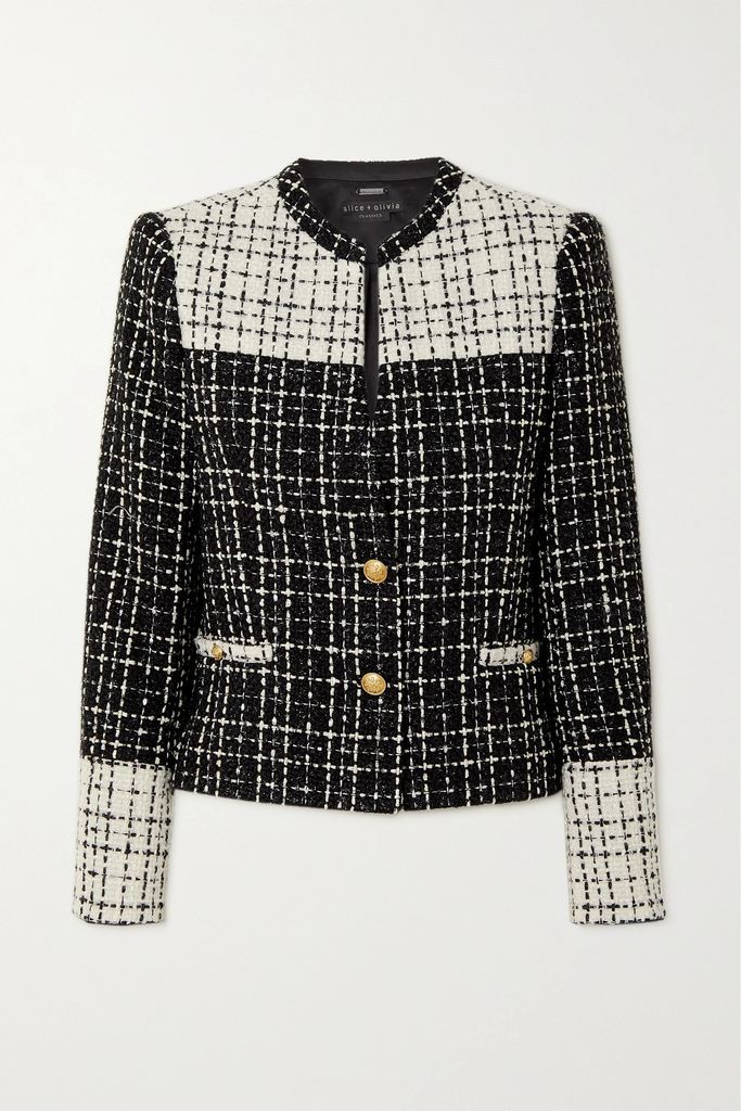Jaydn Button-embellished Tweed Jacket - Black