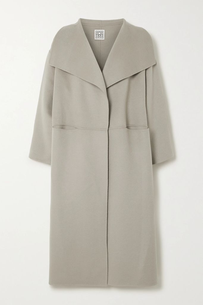 Paneled Wool And Cashmere-blend Coat - Gray