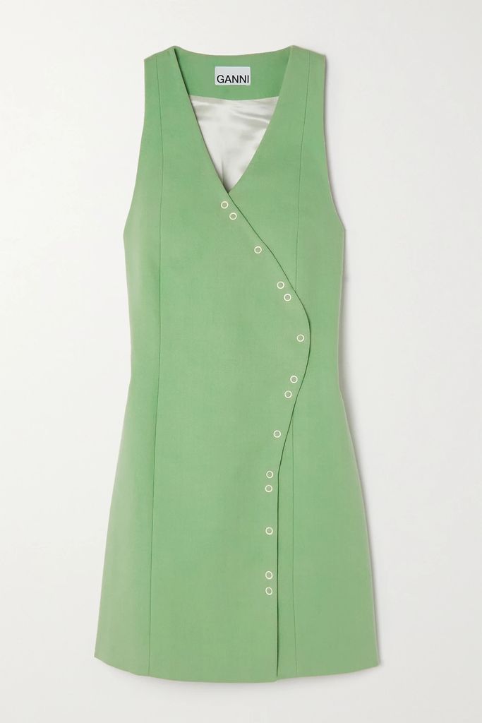 + Net Sustain Organic Cotton-voile Mini Dress - Green
