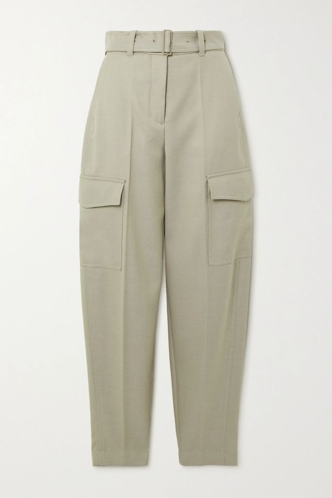 Devonport Wool-blend Gabardine Tapered Cargo Pants - Light brown