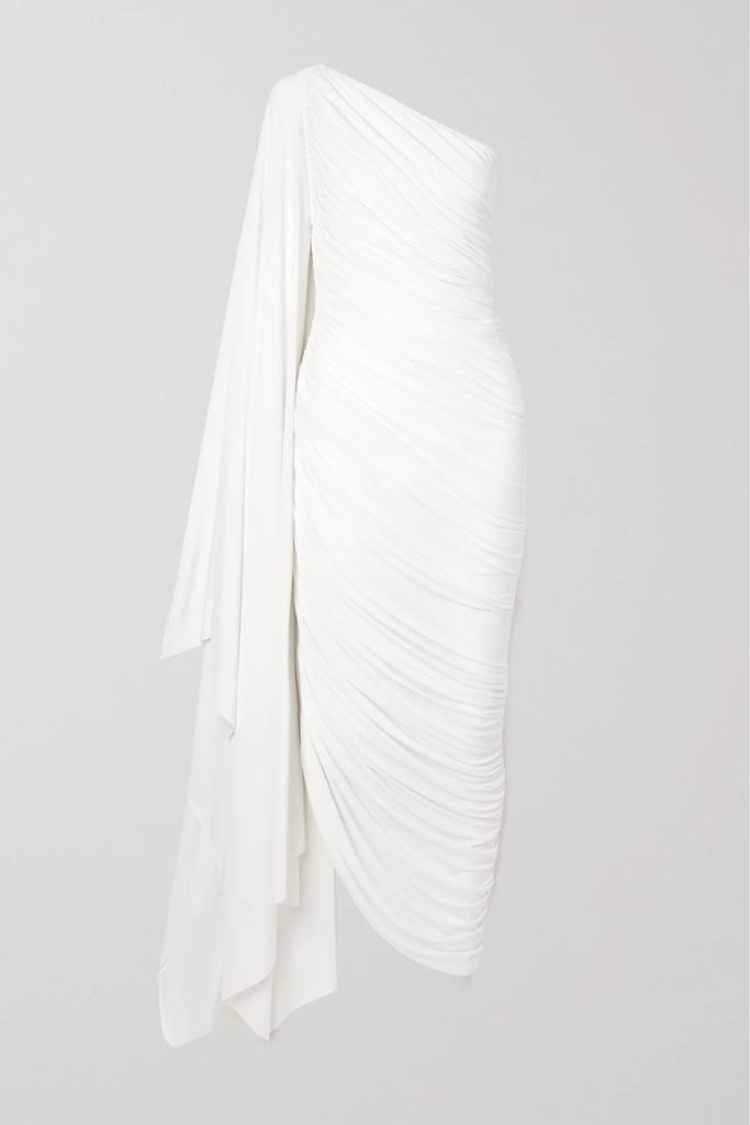 Diana Asymmetric Stretch-jersey Midi Dress - White