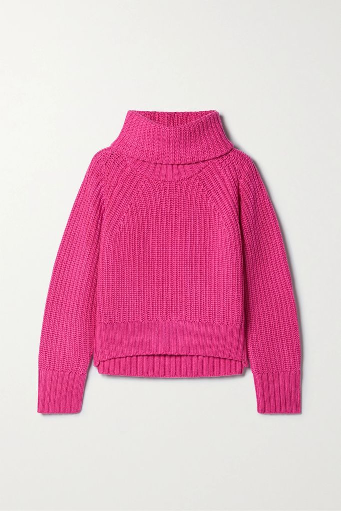 Convertible Ribbed-knit Sweater - Bubblegum