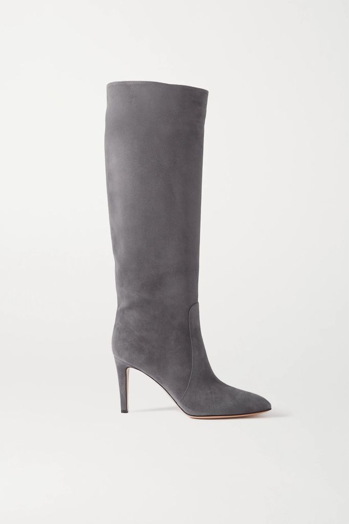 85 Suede Knee Boots - Dark gray