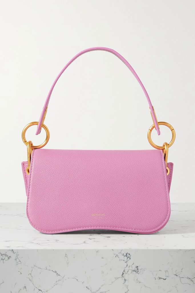 Liv Small Day Textured-leather Shoulder Bag - Fuchsia