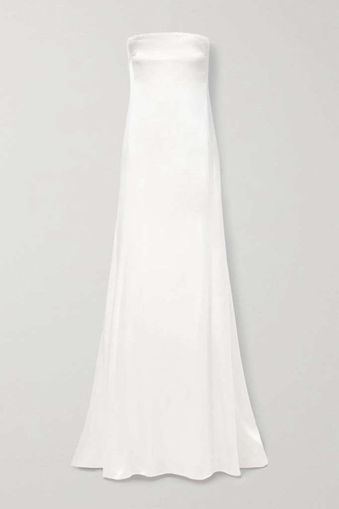 Esmee Strapless Silk-satin Gown - Ivory