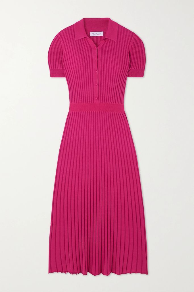Amor Ribbed Cashmere And Silk-blend Maxi Dress - Pink