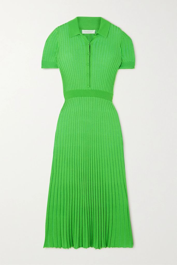 Amor Ribbed Cashmere And Silk-blend Maxi Dress - Green