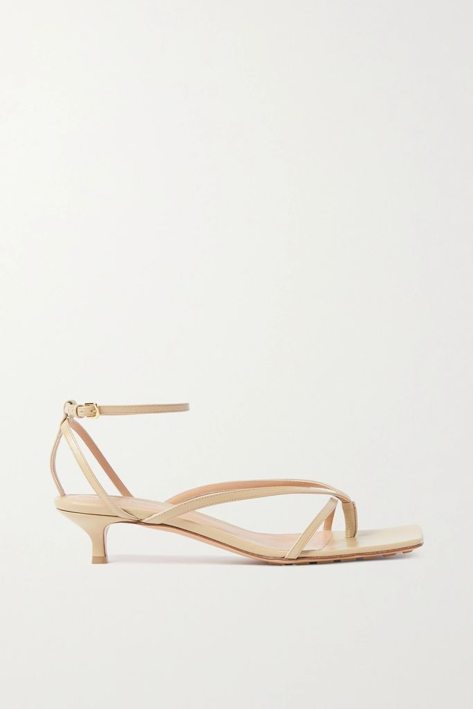 Leather Sandals - Beige