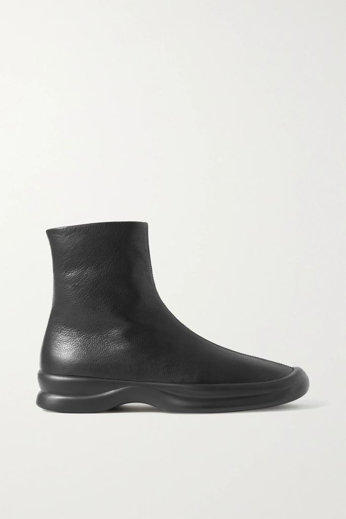 Town Leather Ankle Boots - Black
