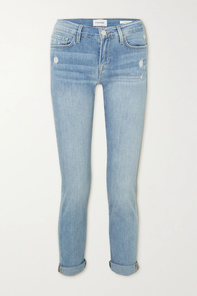 Le Garcon Cropped Slim Boyfriend Organic Jeans - Light denim