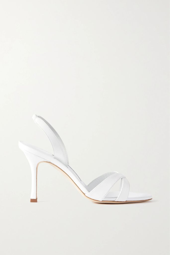 Callasli 90 Leather Slingback Sandals - White