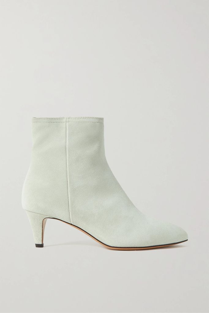 Deone Suede Ankle Boots - Ecru