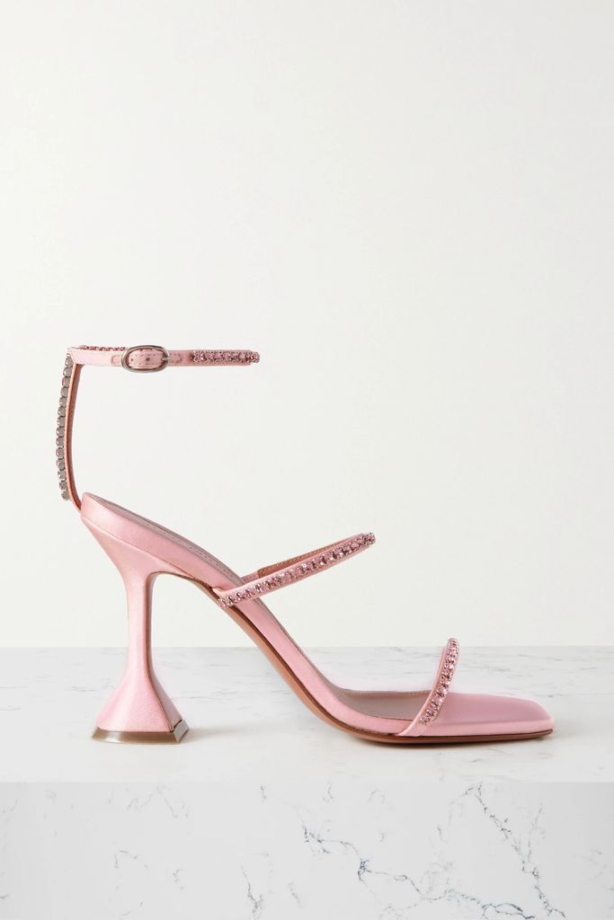 Gilda Swarovski Crystal-embellished Satin Sandals - Pink