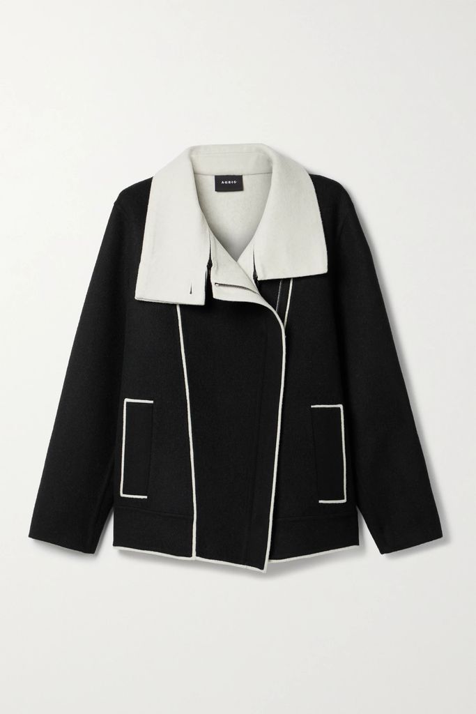 Milan Asymmetric Wool And Cashmere-blend Felt Jacket - Black