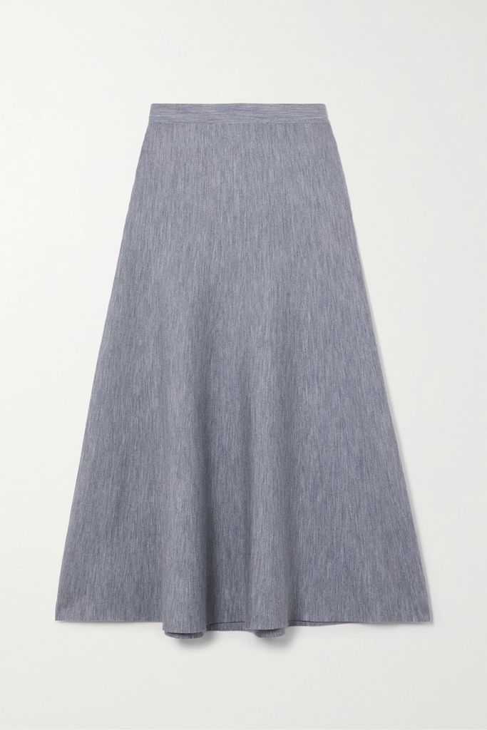 Freddie Wool, Cashmere And Silk-blend Midi Skirt - Gray
