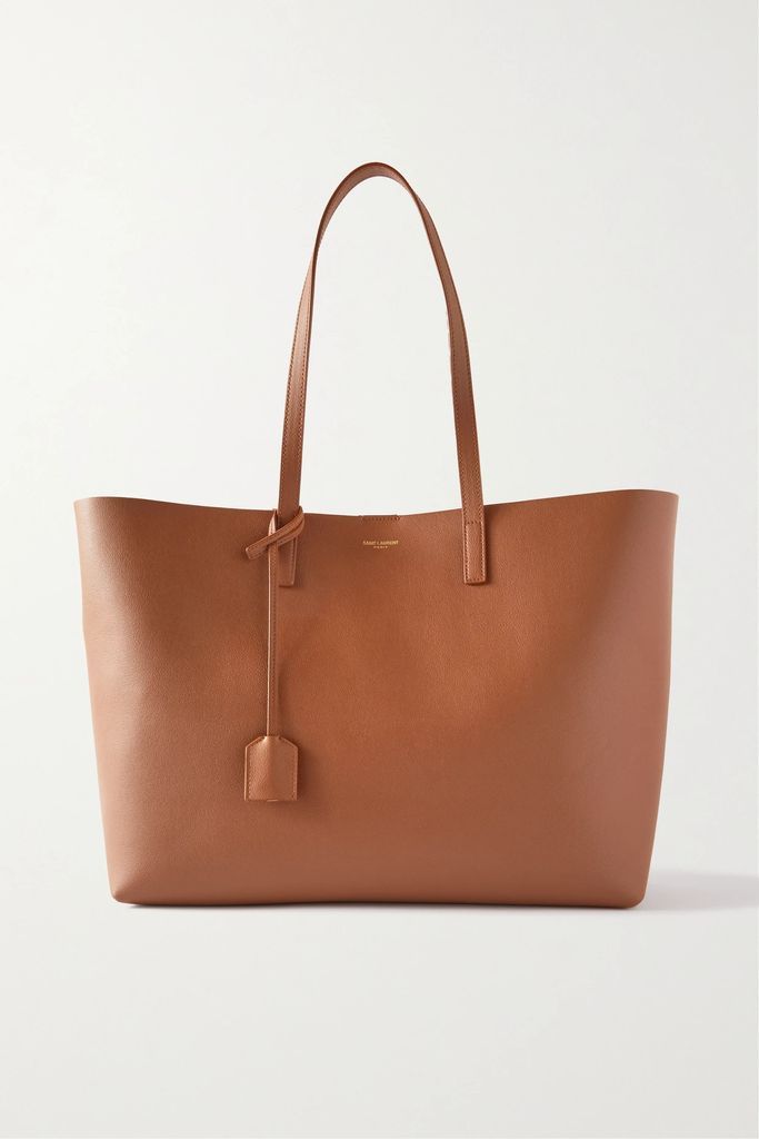East West Large Leather Tote - Brown