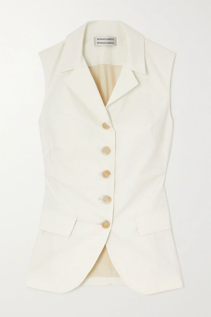 Leila Canvas Vest - Off-white