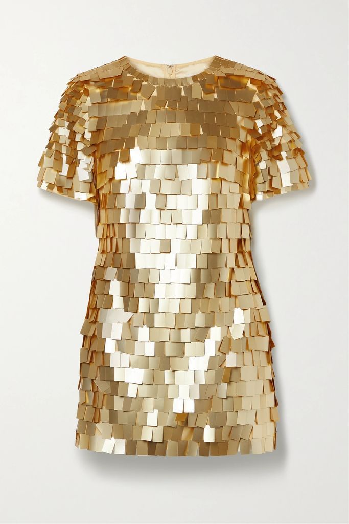 Vivienne Embellished Tulle Mini Dress - Gold