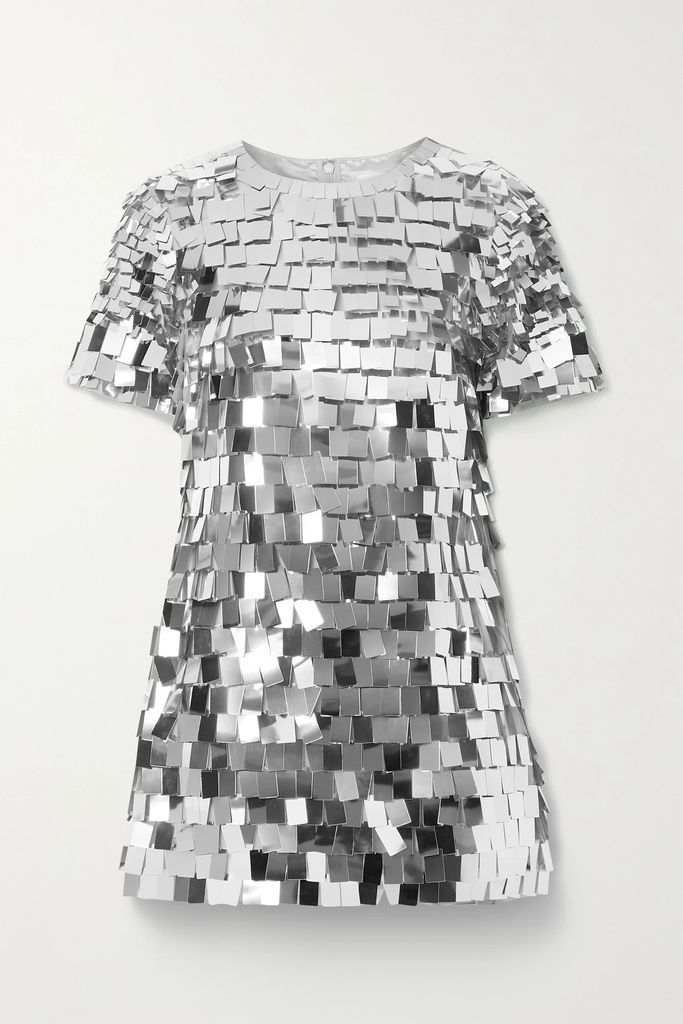 Vivienne Embellished Tulle Mini Dress - Silver