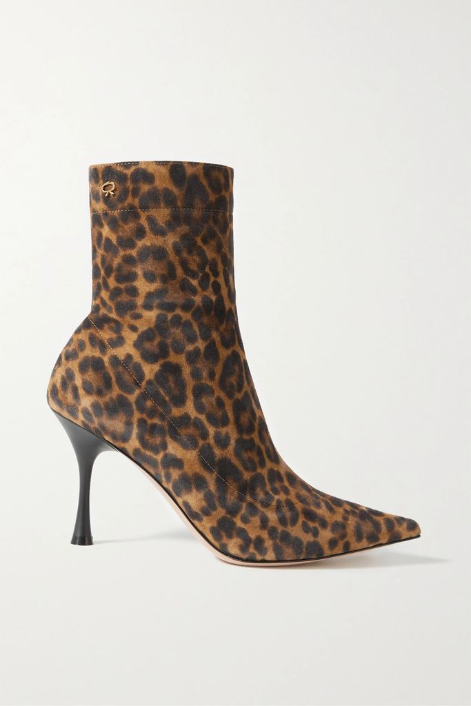 85 Leopard-print Suede Ankle Boots - Leopard print