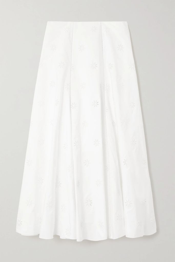 Cotton-voile Midi Skirt - White